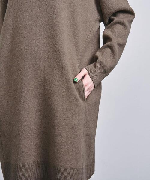 UNITED ARROWS（ユナイテッドアローズ）の「C/CA クルーネック ニットワンピース（ワンピース・レディース・ブラック/モカ・FREE）」の9枚目の写真