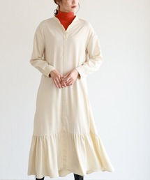 Pierrot | バンドカラー裾切り替えワンピース(ワンピース)