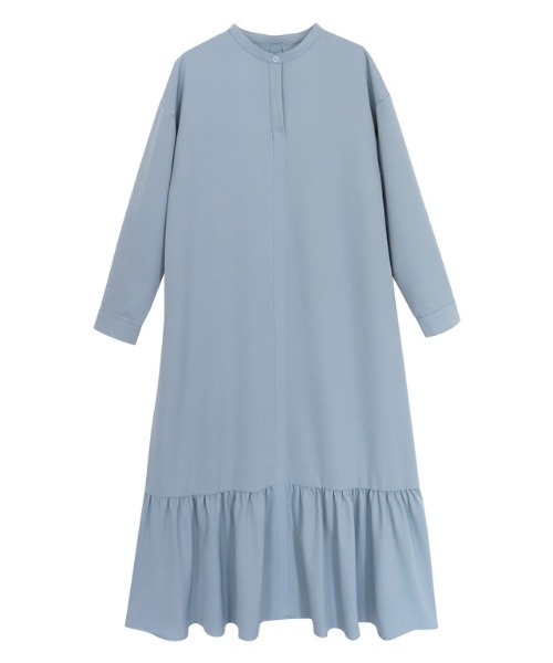 Pierrot（ピエロ）の「バンドカラー裾切り替えワンピース（ワンピース・レディース・ブラック/ブラウン/アイボリー/グリーン系その他/ブルー系その他・M/L/PM）」の17枚目の写真