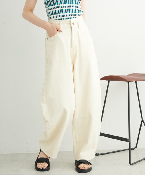 FREE'S MART（フリーズマート）の「◆デニムエッグパンツ（デニムパンツ・レディース・ネイビー/ホワイト/ライトインディゴブルー・SMALL/MEDIUM）」の16枚目の写真