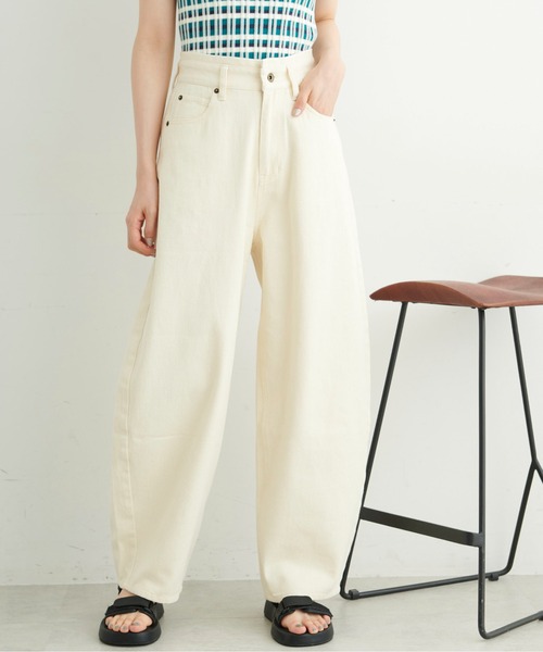 FREE'S MART（フリーズマート）の「◆デニムエッグパンツ（デニムパンツ・レディース・ネイビー/ホワイト/ライトインディゴブルー・SMALL/MEDIUM）」の17枚目の写真