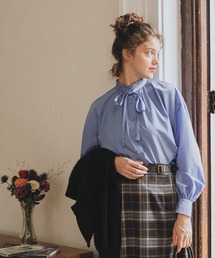 BONLECILL | 2wayボウタイリボン スタンドカラーブラウス(シャツ/ブラウス)