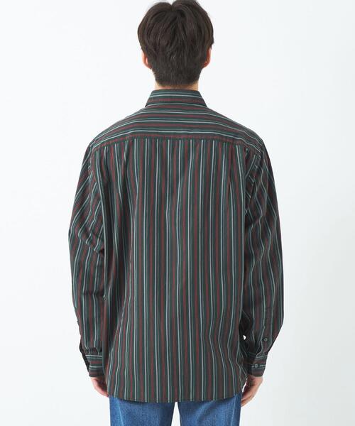 green label relaxing(グリーンレーベルリラクシング)の「コットンWLストライプ ジャストルーズ シャツ -ウォッシャブル-(シャツ/ブラウス・メンズ・ダークグリーン/ベージュ/ダークグレー・S/M/L/XL)」の11枚目の写真