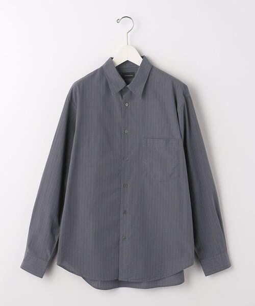 green label relaxing(グリーンレーベルリラクシング)の「コットンWLストライプ ジャストルーズ シャツ -ウォッシャブル-(シャツ/ブラウス・メンズ・ダークグリーン/ベージュ/ダークグレー・S/M/L/XL)」の13枚目の写真