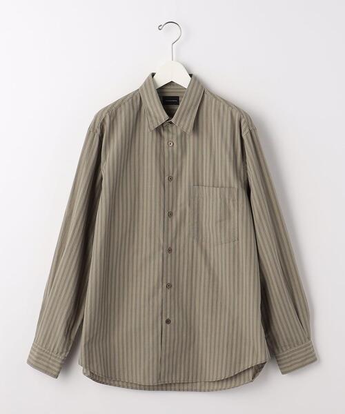 green label relaxing(グリーンレーベルリラクシング)の「コットンWLストライプ ジャストルーズ シャツ -ウォッシャブル-(シャツ/ブラウス・メンズ・ダークグリーン/ベージュ/ダークグレー・S/M/L/XL)」の20枚目の写真