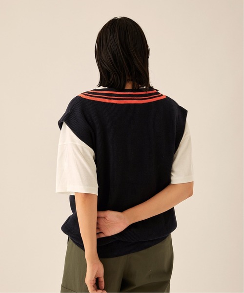 journal standard L'essage（ジャーナルスタンダードレサージュ）の「COラインベスト（ベスト・レディース・ネイビー/アイボリー・FREE）」の7枚目の写真