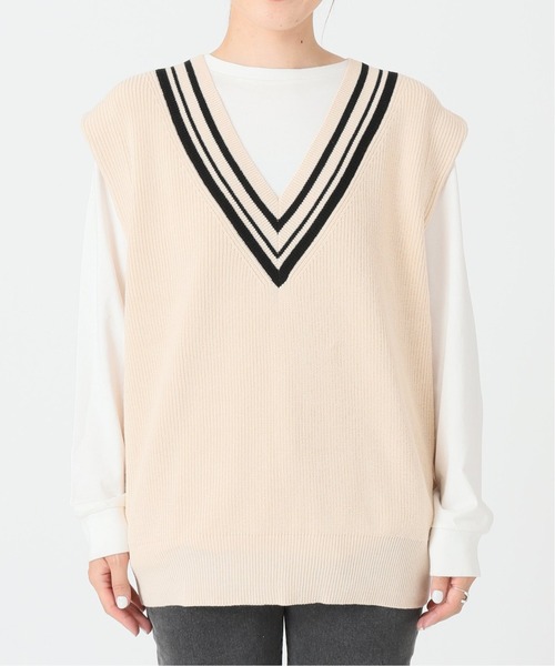 journal standard L'essage（ジャーナルスタンダードレサージュ）の「COラインベスト（ベスト・レディース・ネイビー/アイボリー・FREE）」の22枚目の写真