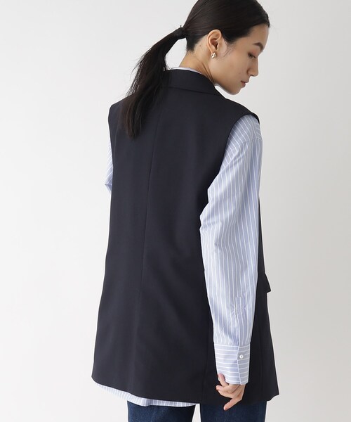 OPAQUE.CLIP（オペークドットクリップ）の「◆ダブルブレスト テーラードベスト【JAPAN FABRIC/WEB限定サイズ】（ベスト・レディース・ブラウン系その他/ダークネイビー・40/38/36）」の11枚目の写真