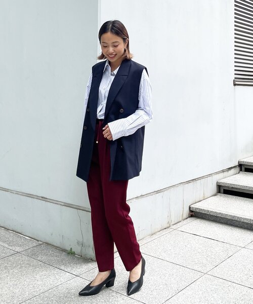 OPAQUE.CLIP（オペークドットクリップ）の「◆ダブルブレスト テーラードベスト【JAPAN FABRIC/WEB限定サイズ】（ベスト・レディース・ブラウン系その他/ダークネイビー・40/38/36）」の18枚目の写真