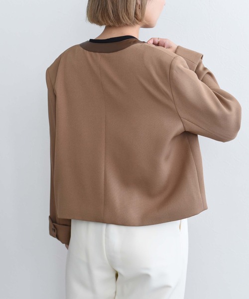 ❤️美品❤️定価1.5万　エイミーロウ　サークルカットアウトクロップドジャケット ❤️美品❤️定価1.5万 エイミーロウ サークルカットアウト
