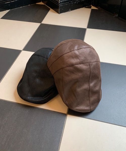 SHAGGIE(シャギー)の「スウェードハンチング帽(ハンチング/ベレー帽・レディース・ブラック/ブラウン・FREE)」の1枚目の写真