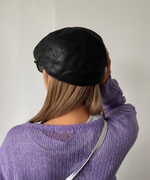 SHAGGIE(シャギー)の「スウェードハンチング帽(ハンチング/ベレー帽・レディース・ブラック/ブラウン・FREE)」の6枚目の写真