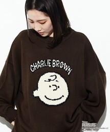 FREAK'S STORE | WEBオリジナル PEANUTS/ピーナッツ 別注 ビッグシルエット ジャガードニット/チャーリー・ブラウン(ニット/セーター)
