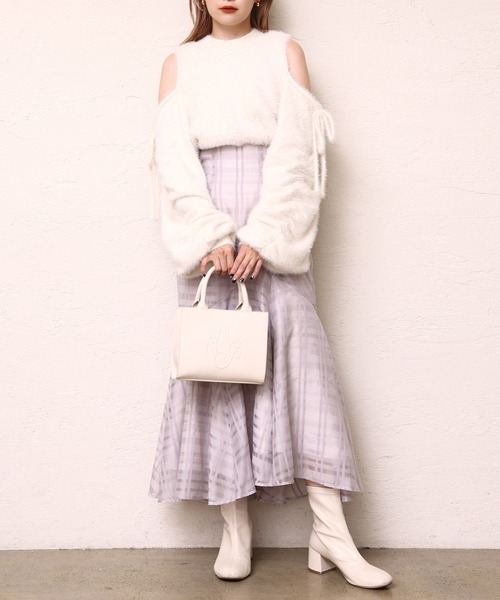 one after another NICE CLAUP（ワンアフターアナザーナイスクラップ）の「上品で華やかな印象。ラッフルマーメイドスカート（スカート・レディース・ブラック/ライトベージュ/グレー系その他/ベージュ系その他・SMALL/MEDIUM）」の9枚目の写真