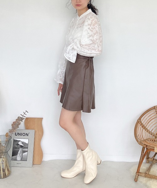 AS KNOW AS plus（アズノゥアズプラス）の「♪フェイクレザー マーメイドスカートパンツ（スカート・レディース・アイボリー/ブラック/ブラウン・FREE）」の9枚目の写真