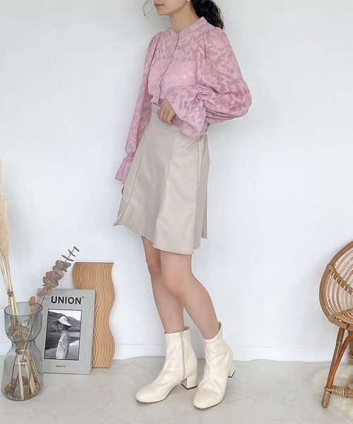 AS KNOW AS plus（アズノゥアズプラス）の「♪フェイクレザー マーメイドスカートパンツ（スカート・レディース・アイボリー/ブラック/ブラウン・FREE）」の11枚目の写真