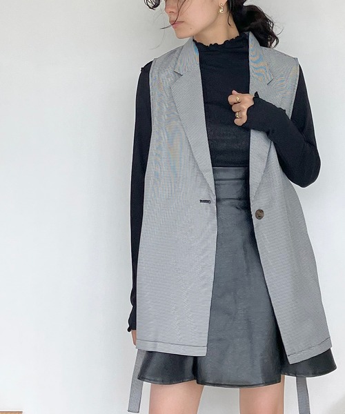 AS KNOW AS plus（アズノゥアズプラス）の「♪フェイクレザー マーメイドスカートパンツ（スカート・レディース・アイボリー/ブラック/ブラウン・FREE）」の7枚目の写真