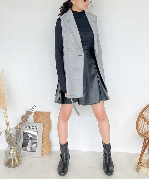 AS KNOW AS plus（アズノゥアズプラス）の「♪フェイクレザー マーメイドスカートパンツ（スカート・レディース・アイボリー/ブラック/ブラウン・FREE）」の8枚目の写真