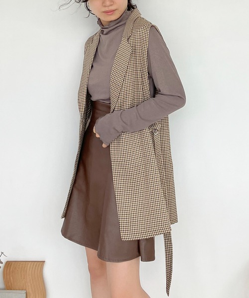 AS KNOW AS plus（アズノゥアズプラス）の「♪フェイクレザー マーメイドスカートパンツ（スカート・レディース・アイボリー/ブラック/ブラウン・FREE）」の10枚目の写真