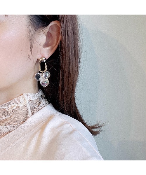 tone（トーン）の「【Agaro】No.172　フープピアス　つぶつぶ(MA)（ピアス（両耳用）・レディース・ゴールド/シルバー/ゴールド系その他/シルバー系その他・FREE）」の5枚目の写真