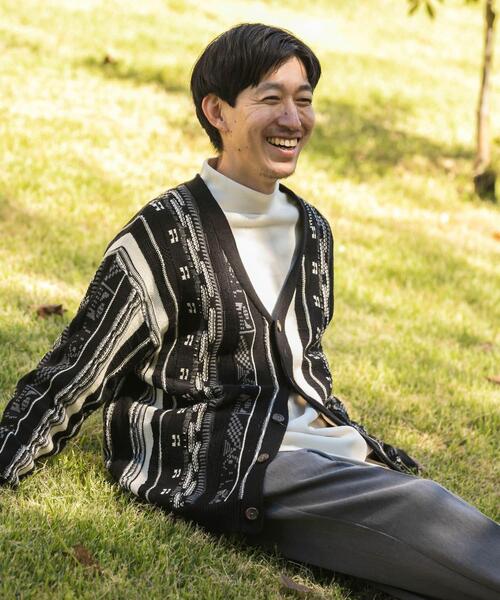 セール】マルチジャカード ニットカーディガン（カーディガン/ボレロ