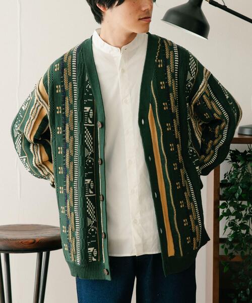 セール】マルチジャカード ニットカーディガン（カーディガン/ボレロ