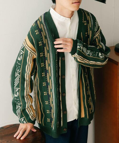ITEMS URBANRESEARCH（アイテムズ アーバンリサーチ）の「マルチジャカード ニットカーディガン（カーディガン/ボレロ・メンズ・ブラック/ネイビー/グリーン・MEDIUM/LARGE）」の11枚目の写真