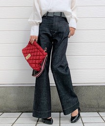 Q | バイカラーデニムパンツ(デニムパンツ)