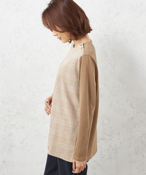 DECOY SINCE 1981(デコイシンスイチキュウハチイチ)の「チェックジャガードチュニック(Tシャツ/カットソー・レディース・グレー/ネイビー/ベージュ・L/M/LL)」の5枚目の写真