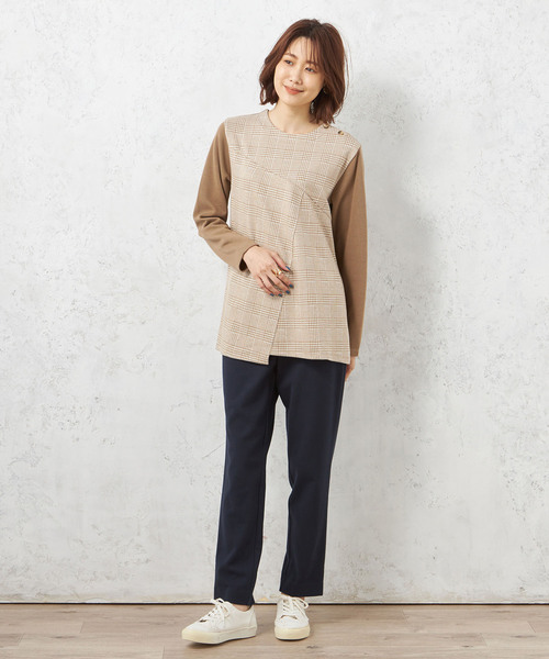 DECOY SINCE 1981(デコイシンスイチキュウハチイチ)の「チェックジャガードチュニック(Tシャツ/カットソー・レディース・グレー/ネイビー/ベージュ・L/M/LL)」の9枚目の写真
