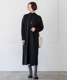 THE SHOP TK  | 【洗える】ハイネックロングニットワンピース/CLUEL 11月号掲載(ワンピース)