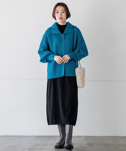 THE SHOP TK （ザ ショップ ティーケー ）の「◆【洗える】ハイネックロングニットワンピース/CLUEL 11月号掲載（ワンピース・レディース・ピンク系/グリーン/ブラウン系/ブラック・12）」の7枚目の写真