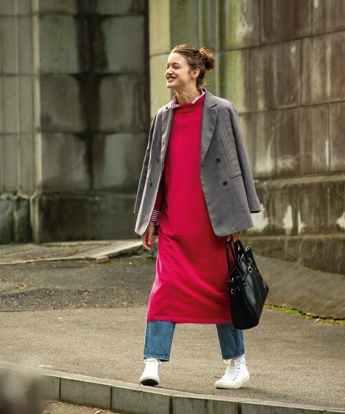 THE SHOP TK （ザ ショップ ティーケー ）の「◆【洗える】ハイネックロングニットワンピース/CLUEL 11月号掲載（ワンピース・レディース・ピンク系/グリーン/ブラウン系/ブラック・12）」の16枚目の写真