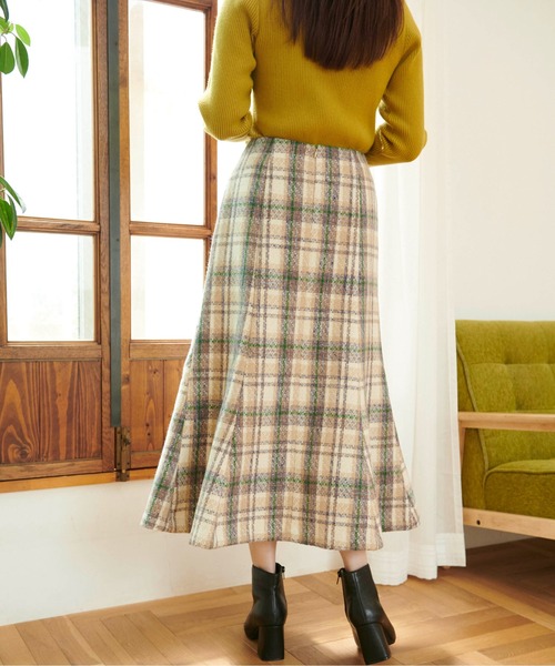FREE'S MART(フリーズマート)の「◆ツイードチェックマーメイドスカート(スカート・レディース・ベージュ系その他/グリーン系その他/イエロー系その他・X-SMALL/MEDIUM/SMALL)」の12枚目の写真