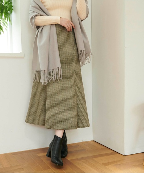 FREE'S MART(フリーズマート)の「◆ツイードチェックマーメイドスカート(スカート・レディース・ベージュ系その他/グリーン系その他/イエロー系その他・X-SMALL/MEDIUM/SMALL)」の4枚目の写真