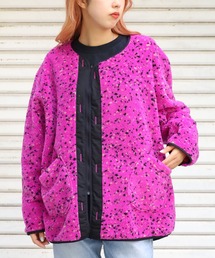 CAL O LINE（キャルオーライン）の「CAL O LINE/キャルオーライン JACQUARD PILE LINER CARDIGAN ライナーカーディガン フリース ノーカラー（カーディガン/ボレロ・レディース）」