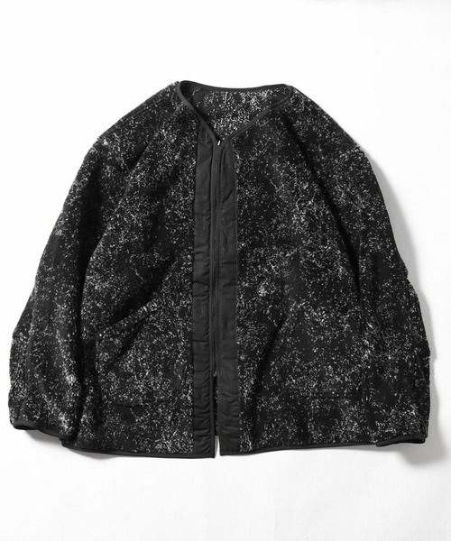 CAL O LINE（キャルオーライン）の「CAL O LINE/キャルオーライン JACQUARD PILE LINER CARDIGAN ライナーカーディガン フリース ノーカラー（カーディガン/ボレロ・メンズ・ピンク/ブラック・L/XL/M）」の12枚目の写真