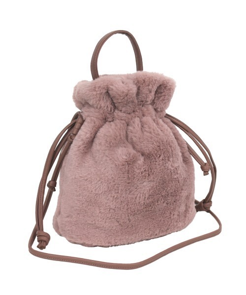 Per sist ence（パーシエンス）の「フェイクファー 巾着２WAYミニショルダーバッグ（ショルダーバッグ・レディース・レオパード/アイボリー/モカ/チャコールグレー/グレー/セージグリーン/スモークピンク/ブラウン系/ベージュ/ブラウン/ベージュ系・FREE）」の11枚目の写真