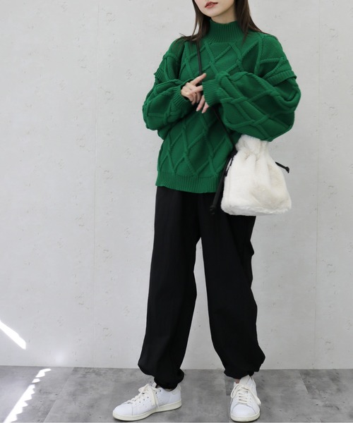 Per sist ence（パーシエンス）の「フェイクファー 巾着２WAYミニショルダーバッグ（ショルダーバッグ・レディース・レオパード/アイボリー/モカ/チャコールグレー/グレー/セージグリーン/スモークピンク/ブラウン系/ベージュ/ブラウン/ベージュ系・FREE）」の15枚目の写真