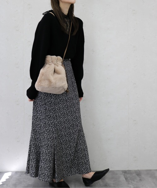 Per sist ence（パーシエンス）の「フェイクファー 巾着２WAYミニショルダーバッグ（ショルダーバッグ・レディース・レオパード/アイボリー/モカ/チャコールグレー/グレー/セージグリーン/スモークピンク/ブラウン系/ベージュ/ブラウン/ベージュ系・FREE）」の22枚目の写真