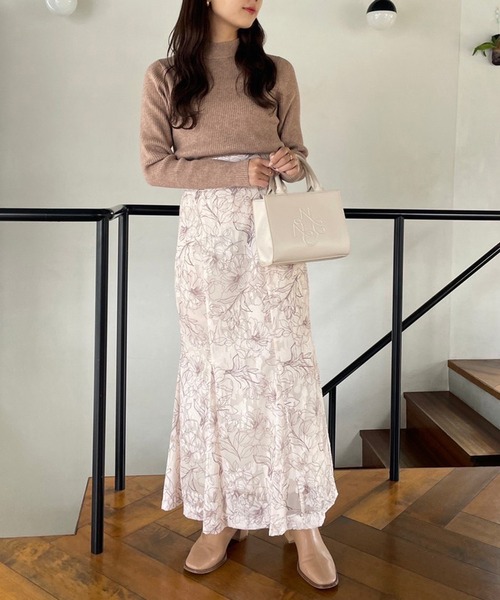 one after another NICE CLAUP（ワンアフターアナザーナイスクラップ）の「前後2WAYで着まわせる。胸あきデザインニット（ニット/セーター・レディース・ベージュ/パープル/ブラック/アイボリー・FREE）」の14枚目の写真