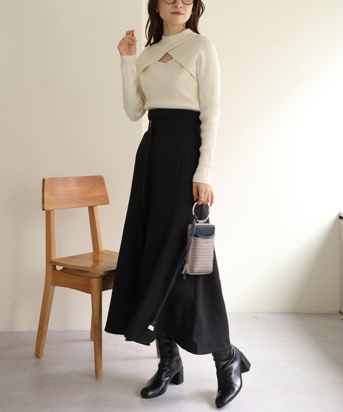 セール】前後2WAYで着まわせる。胸あきデザインニット（ニット