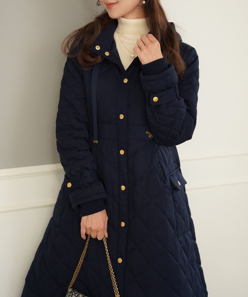 キルティング フェイクダウン ロング コート le reve vaniller