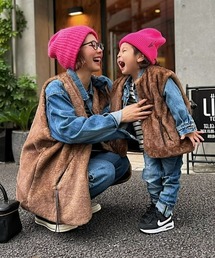 ファッションインフルエンサー MAIKO - ノーカラーファーベスト