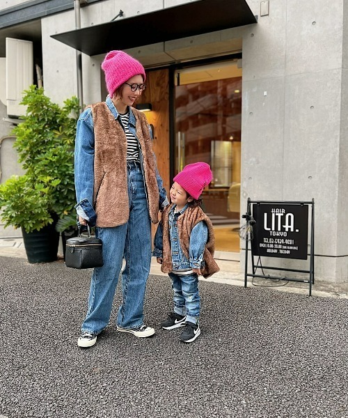 INTER FACTORY（インターファクトリー）の「ファッションインフルエンサー MAIKO - ノーカラーファーベスト（ベスト・レディース・ブラウン・FREE）」の6枚目の写真