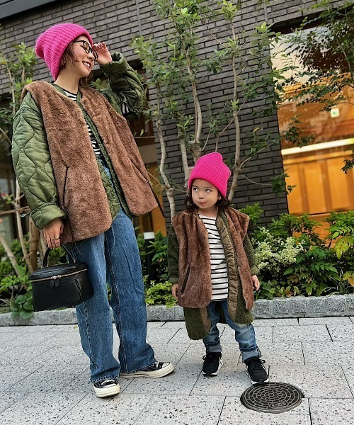 INTER FACTORY（インターファクトリー）の「ファッションインフルエンサー MAIKO - ノーカラーファーベスト（ベスト・レディース・ブラウン・FREE）」の9枚目の写真