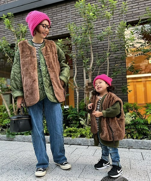 INTER FACTORY（インターファクトリー）の「ファッションインフルエンサー MAIKO - ノーカラーファーベスト（ベスト・レディース・ブラウン・FREE）」の10枚目の写真