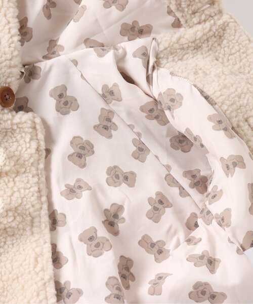 apres les cours（アプレレクール）の「tiny bear もこもこダッフルコート（ダッフルコート・キッズ・アイボリー/ブラウン・90/110/130）」の4枚目の写真