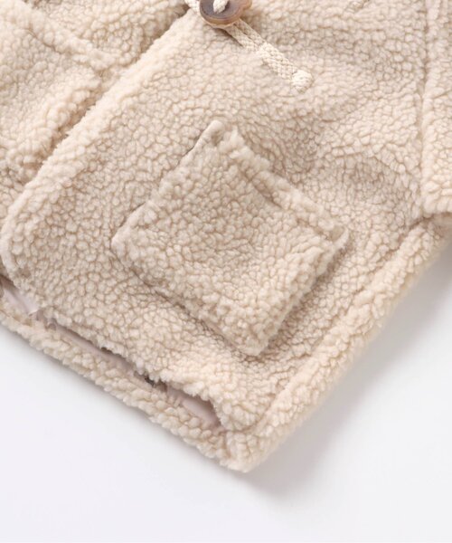 apres les cours（アプレレクール）の「tiny bear もこもこダッフルコート（ダッフルコート・キッズ・アイボリー/ブラウン・90/110/130）」の20枚目の写真