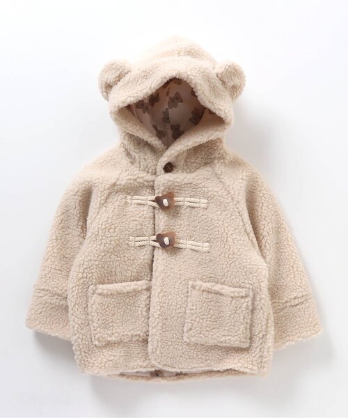 apres les cours（アプレレクール）の「tiny bear もこもこダッフルコート（ダッフルコート・キッズ・アイボリー/ブラウン・90/110/130）」の22枚目の写真